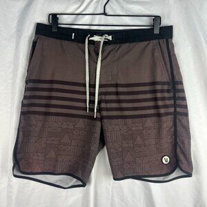 Vuori Men Brown Greometric Swim trunks 32 7in inseam